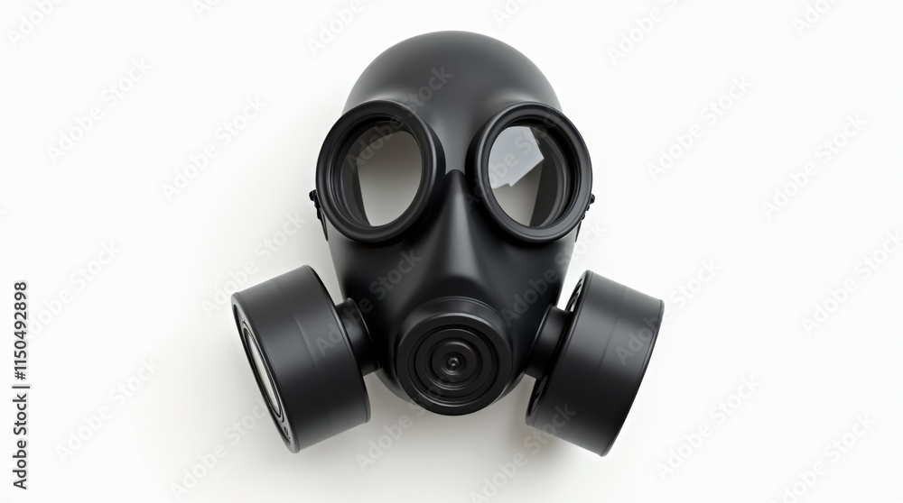 Classic Black Gas Mask on White Background Classic Black Gas Mask on White Background