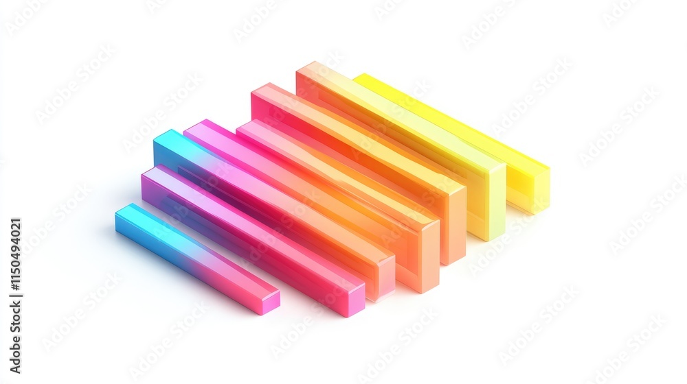 a colorful bar chart clipart, business graph element, 3D isometric illustration, vibrant, isolated on white background a colorful bar chart clipart, business graph element, 3D isometric illustration, vibrant, isolated on white background