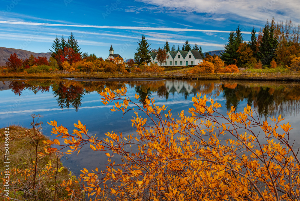 Fototapeta premium Þingvellir, thingvellir, national park in Iceland, at autumn