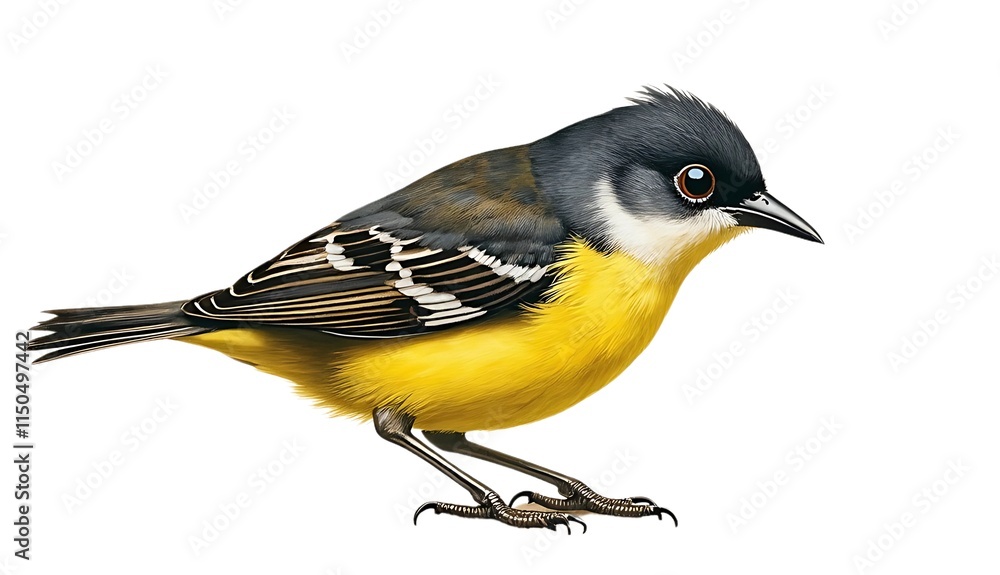 Naklejka premium yellow wagtail isolated on white background