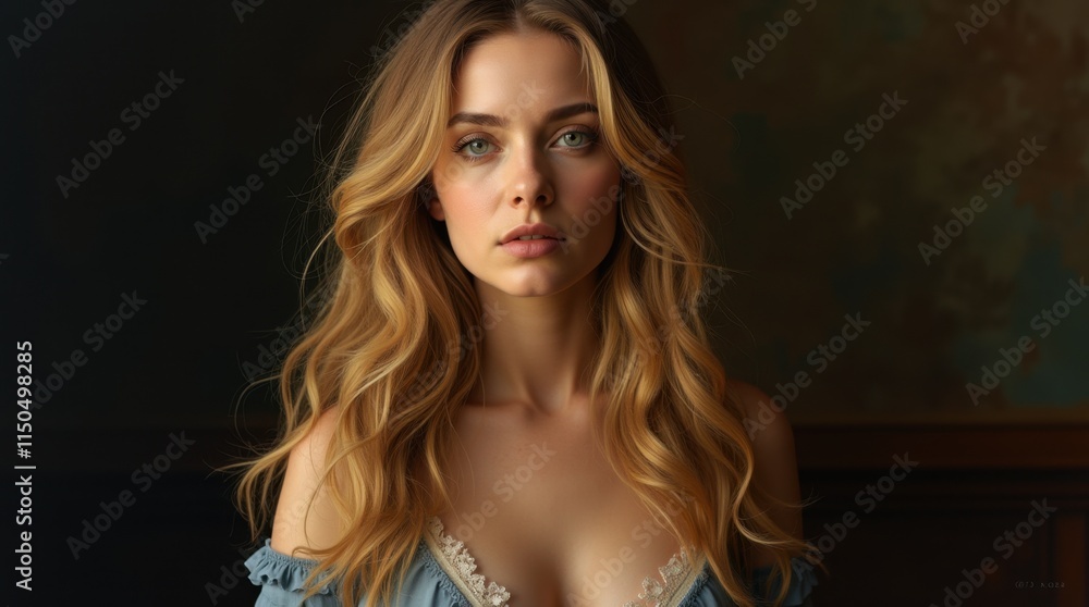 Impressionistic Portrait of a Woman with Blonde Hair Impressionistic Portrait of a Woman with Blonde Hair
