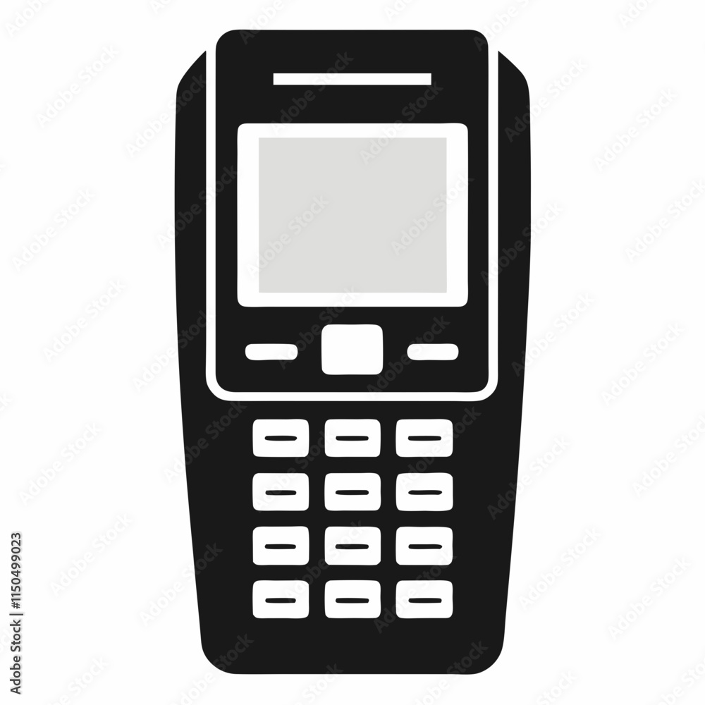 Electronic Payment Terminal Bank Vector Silhouette Electronic Payment Terminal Bank Vector Silhouette
