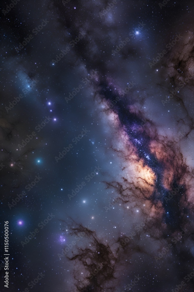 A mesmerizing view of a galaxy or the Milky Way with vibrant purples and blues.
A mesmerizing view of a galaxy or the Milky Way with vibrant purples and blues.