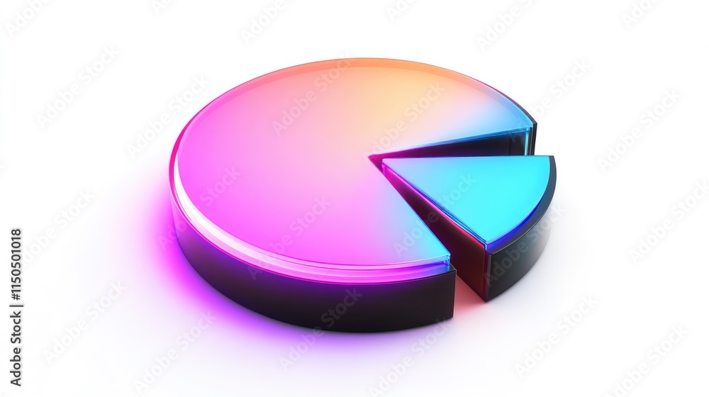 a futuristic pie chart clipart, financial graph element, neon glow illustration, bold gradient, isolated on white background a futuristic pie chart clipart, financial graph element, neon glow illustration, bold gradient, isolated on white background