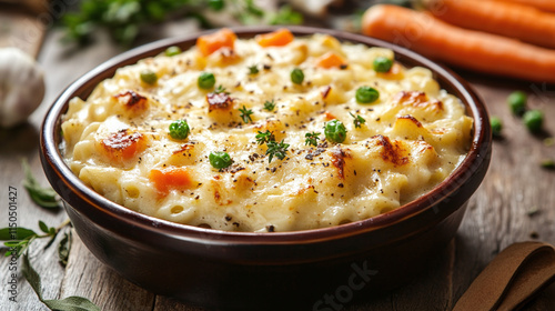 Kartoffelcremesuppe mit karamellisierten Zwiebeln - Eine delikate Gemusesuppe mit cremigem Kartoffelbrei und knusprigen, karamellisierten Zwiebeln photo