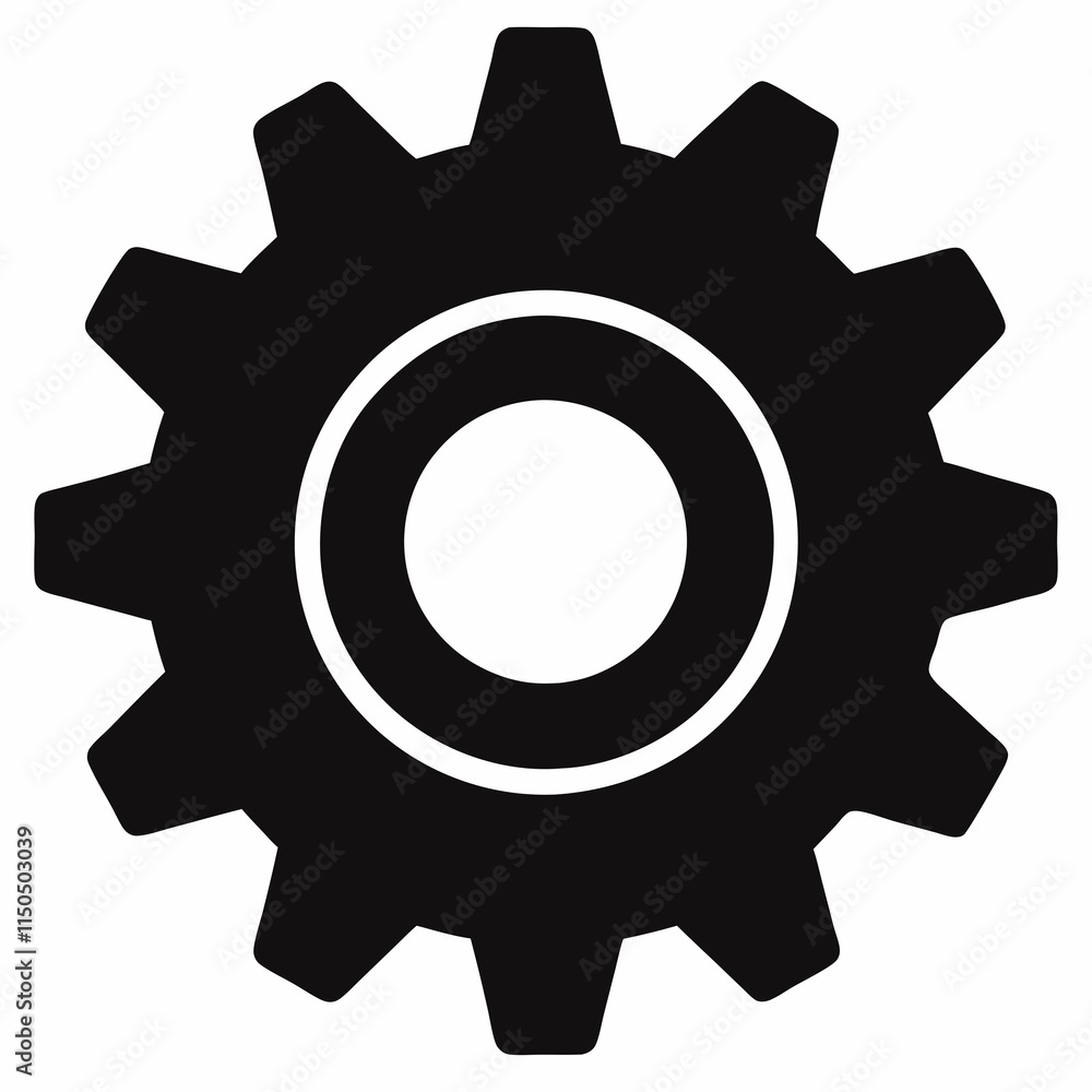 Gear Silhouette Vector Design Gear Silhouette Vector Design