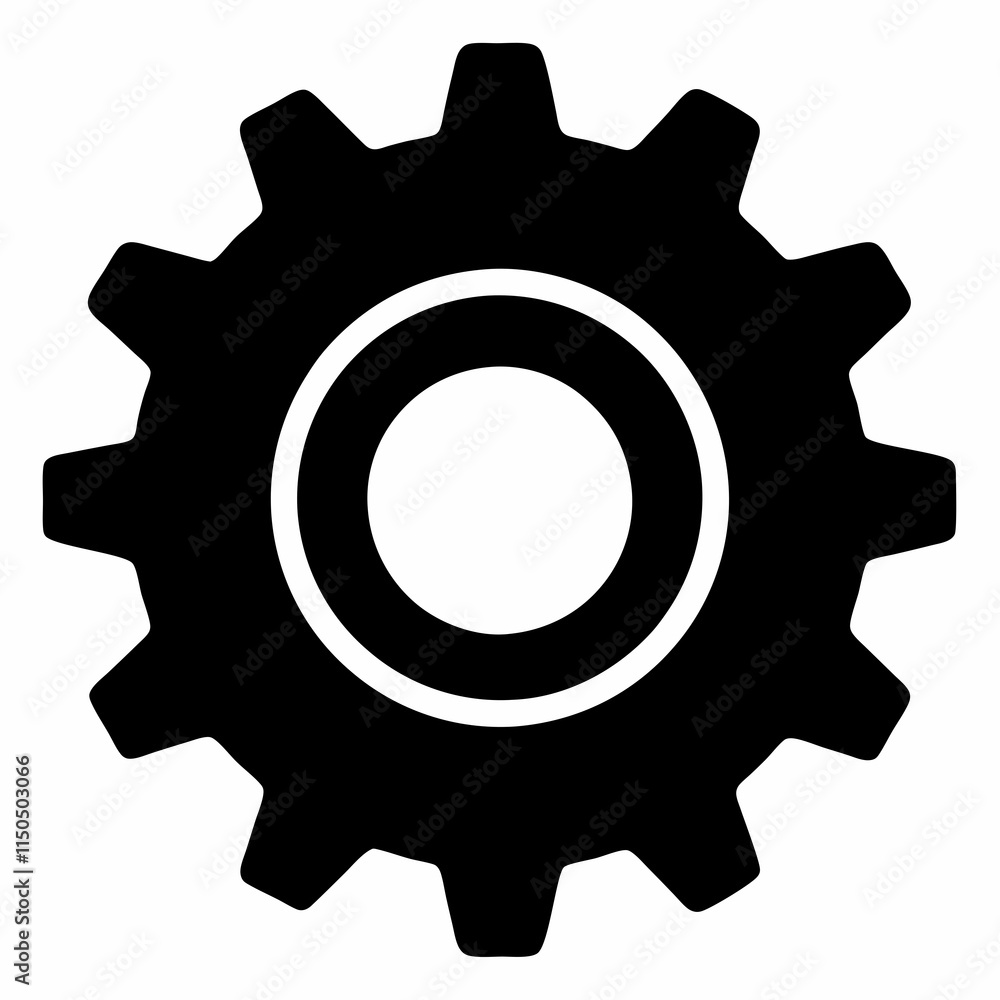 Gear Silhouette Vector Design Gear Silhouette Vector Design