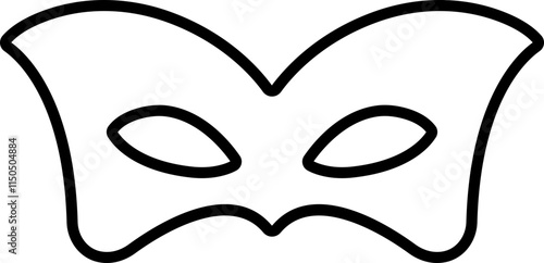 Person face Mask icon in line. isolated on transparent background Masquerade vector for apps or web Different party superhero carnival villain or burglar costume hidden eye mask