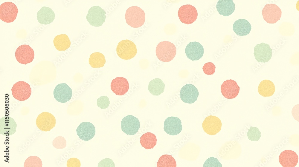 Pastel colored polka dots on cream background. Pastel colored polka dots on cream background.