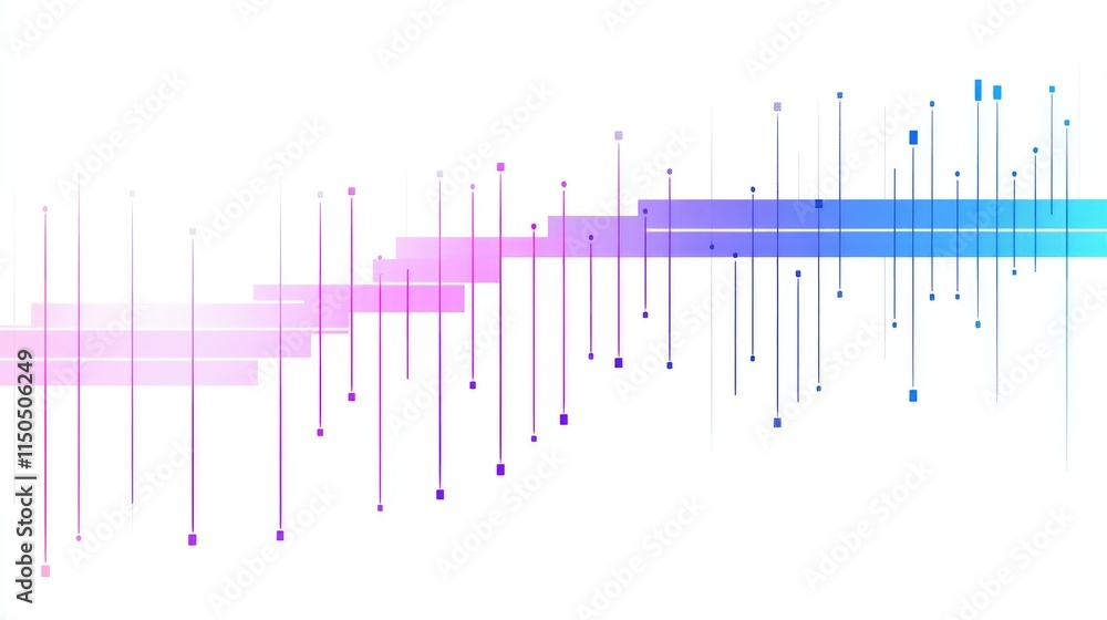 a sleek Gantt chart clipart, project management element, linear style, gradient blue to purple, isolated on white background a sleek Gantt chart clipart, project management element, linear style, gradient blue to purple, isolated on white background