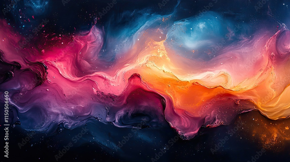 An abstract oil painting with swirl texture and space on canvas is perfect for creative art, with a liquid effect, gradient pattern, and colorful background An abstract oil painting with swirl texture and space on canvas is perfect for creative art, with a liquid effect, gradient pattern, and colorful background