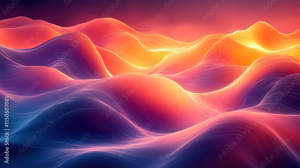 Obraz premium An abstract wallpaper with wave art and vibrant textures represents creativity, graphic design, and a digital illustration with colorful patterns