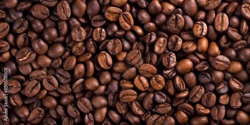 Richly Roasted Coffee Beans Create an Inviting Background for Coffee Enthusiasts
