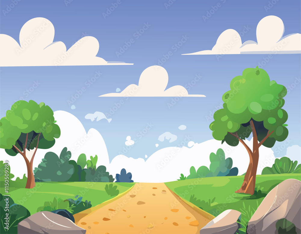 landscape with trees and hills landscape with trees and hills