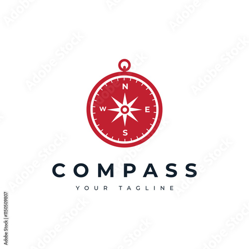 Flat design Compass logo vector illustration