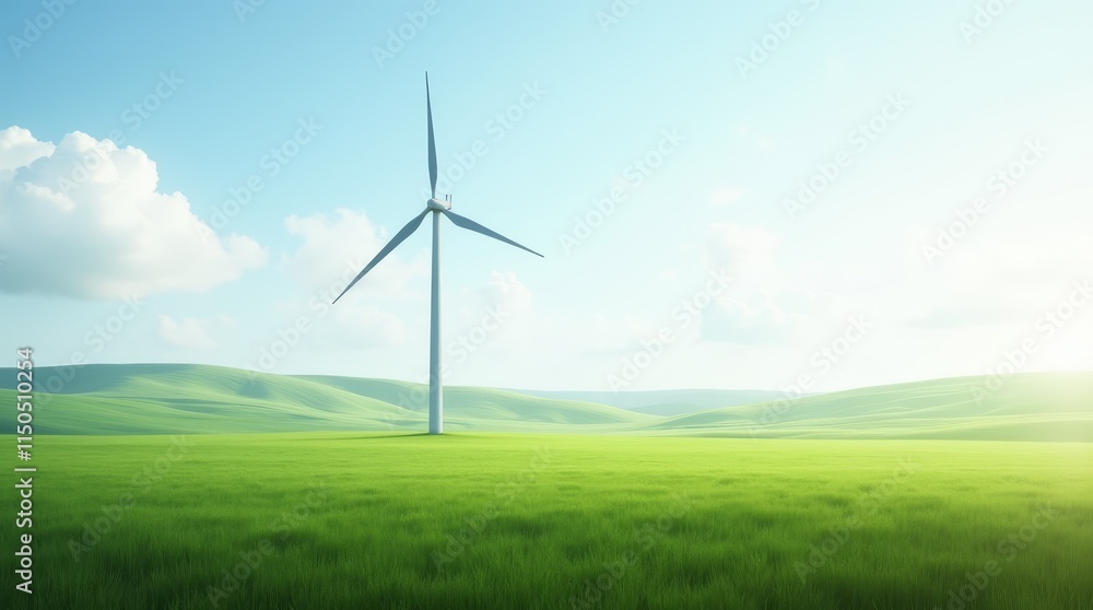 Fototapeta premium Wind Turbine in Green Field