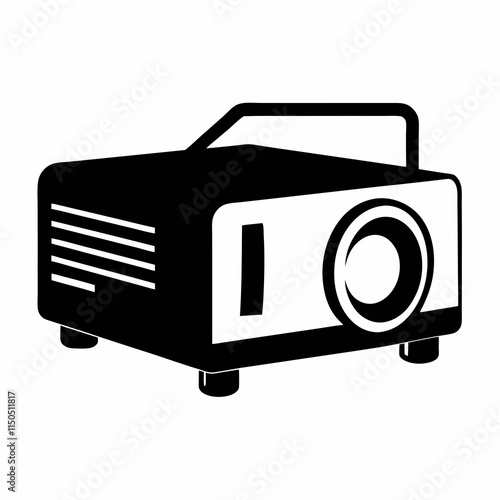 Portable Projector Black Silhouette Vector