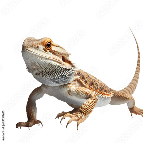 Bearded lizard isolated on white photo