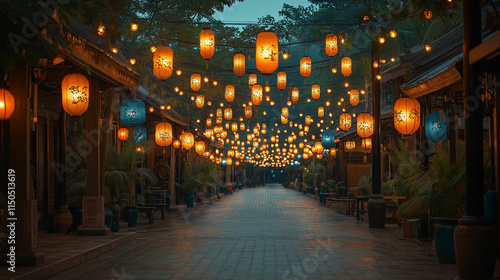 Festival of Lights – Bright Lanterns Glowing Against Dark Skies photo