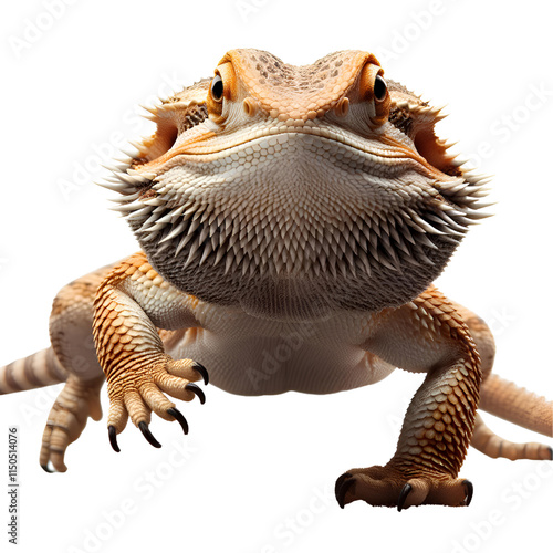 Bearded lizard isolated on white photo