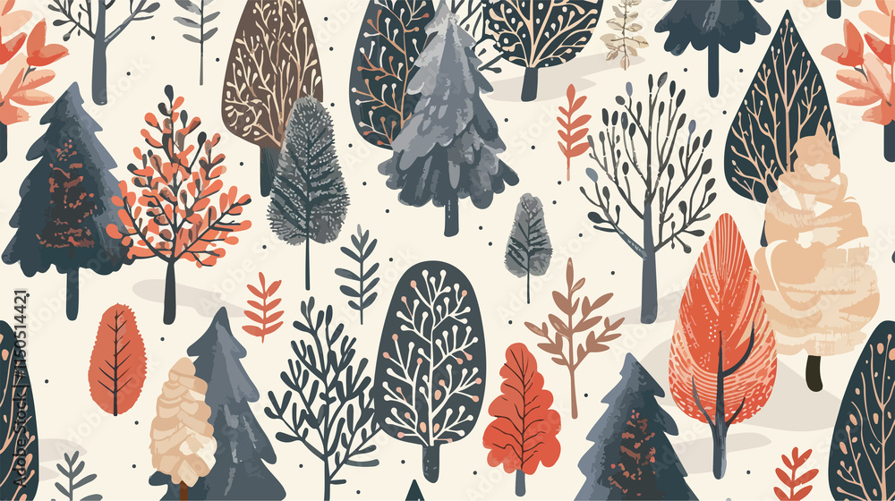Seamless Forest Pattern Vector Illustration Seamless Forest Pattern Vector Illustration