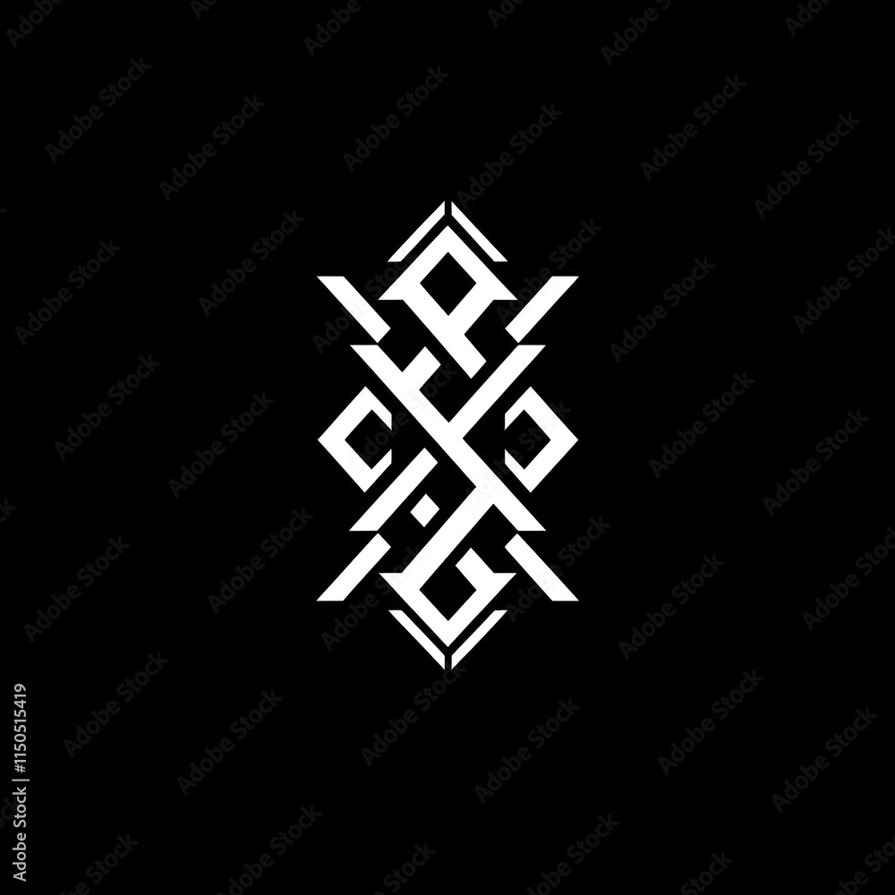 A stylized geometric design in white against a black background, showcasing intricate patterns. A stylized geometric design in white against a black background, showcasing intricate patterns.