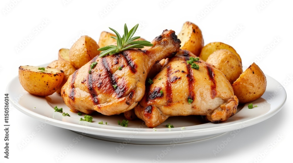 Close-up of Grilled Chicken on a Plate Close-up of Grilled Chicken on a Plate