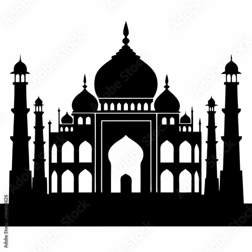 Taj Mahal Silhouette Vector Art