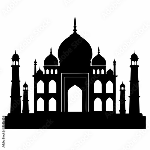 Taj Mahal Silhouette Vector Art
