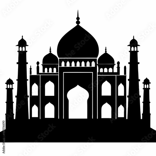 Taj Mahal Silhouette Vector Art