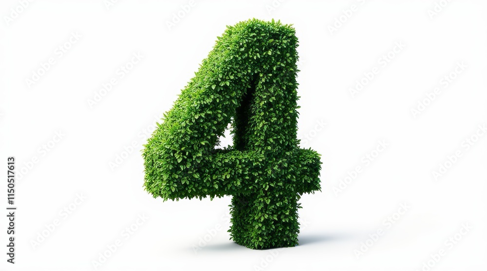 Photorealistic Topiary Number Four Sculpture Photorealistic Topiary Number Four Sculpture