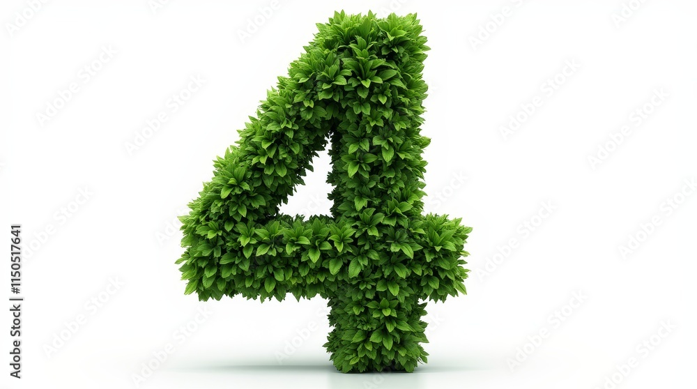Photorealistic Topiary Number Four Sculpture Photorealistic Topiary Number Four Sculpture