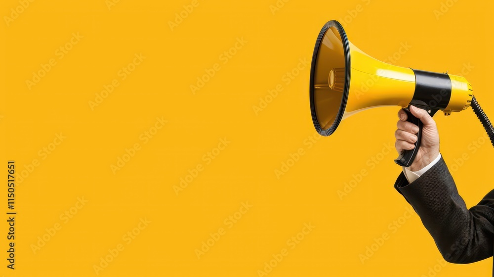 Announcing Important News with a Yellow Megaphone Announcing Important News with a Yellow Megaphone