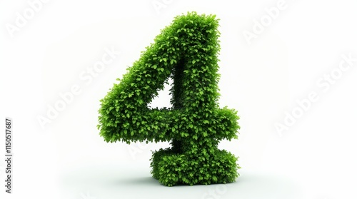 Photorealistic Topiary Number Four Sculpture