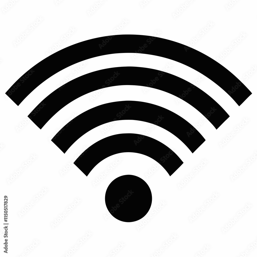 WiFi Black Silhouette Vector Design WiFi Black Silhouette Vector Design