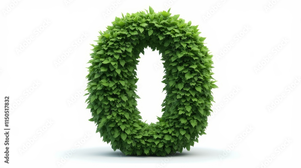 Photorealistic 3D Render of a Topiary Number Zero Photorealistic 3D Render of a Topiary Number Zero