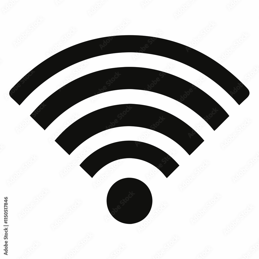 WiFi Black Silhouette Vector Design WiFi Black Silhouette Vector Design