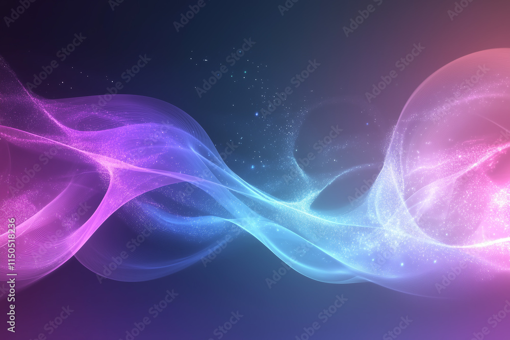 Fototapeta premium Futuristic Neon Flow of Gradient Waves in an Abstract Digital Art Style