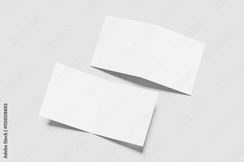 Blank square brochure white Blank square brochure white