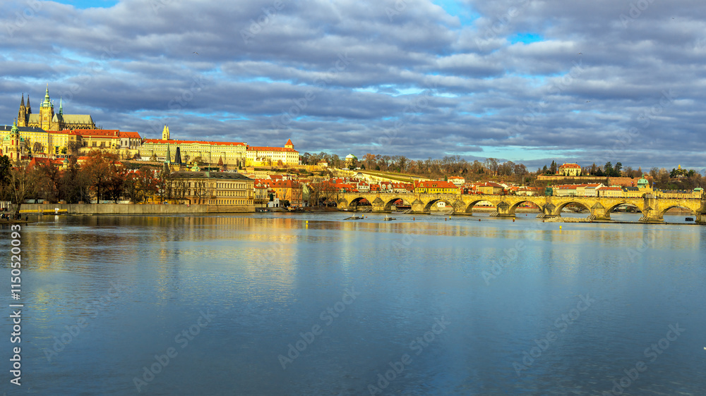 Fototapeta premium Prague, Czech Republic. Charles Bridge, Prague grad