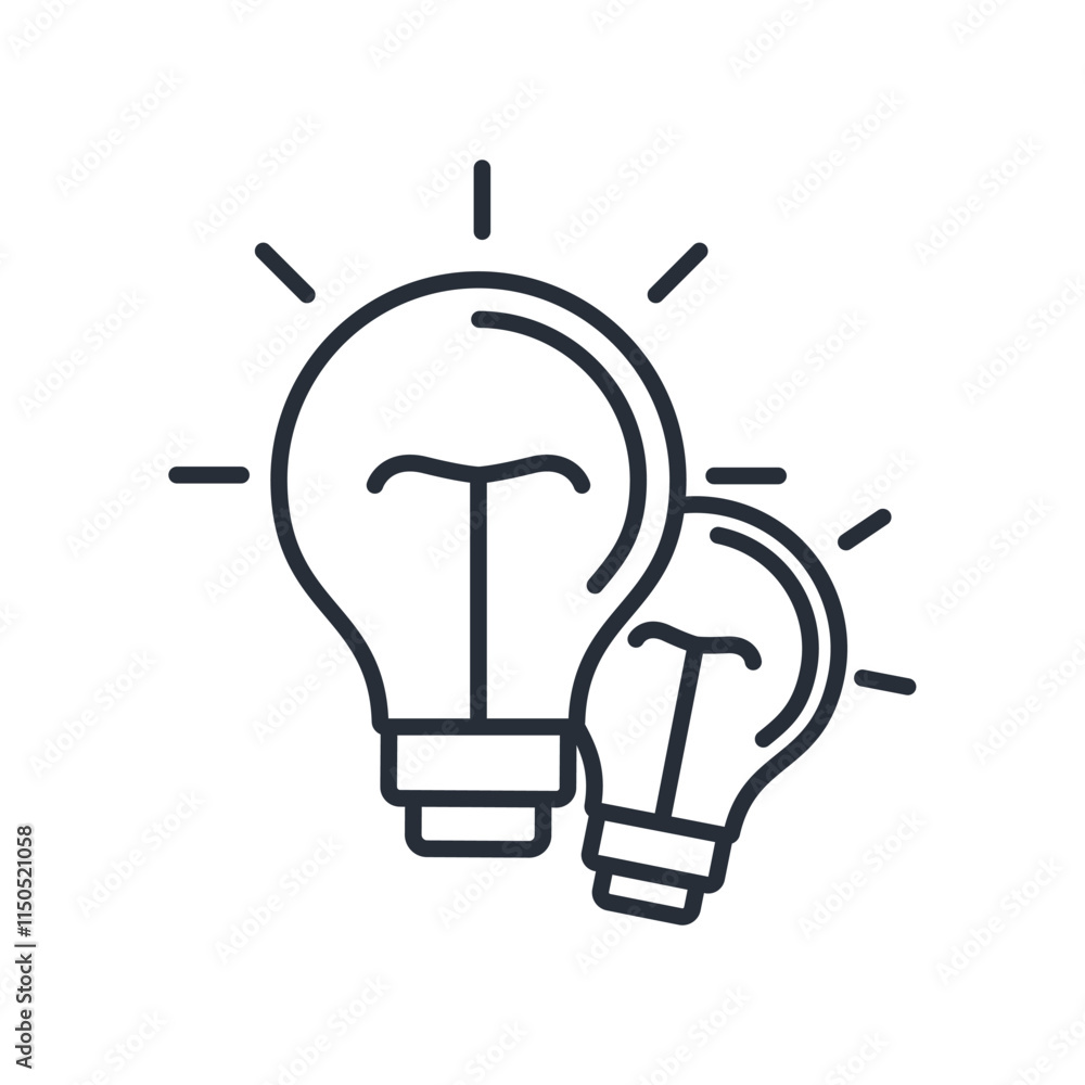 Light bulb icon. vector.Editable stroke.linear style sign for use web design,logo.Symbol illustration. Light bulb icon. vector.Editable stroke.linear style sign for use web design,logo.Symbol illustration.