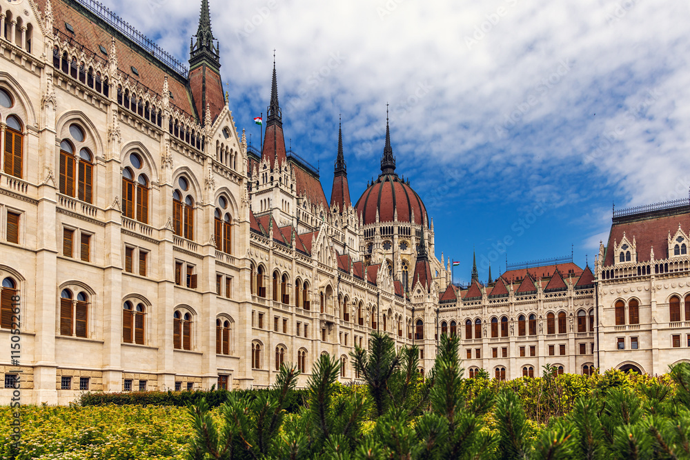 Beautiful Parliament Building in Budapest, Popular Travel Spot Beautiful Parliament Building in Budapest, Popular Travel Spot
