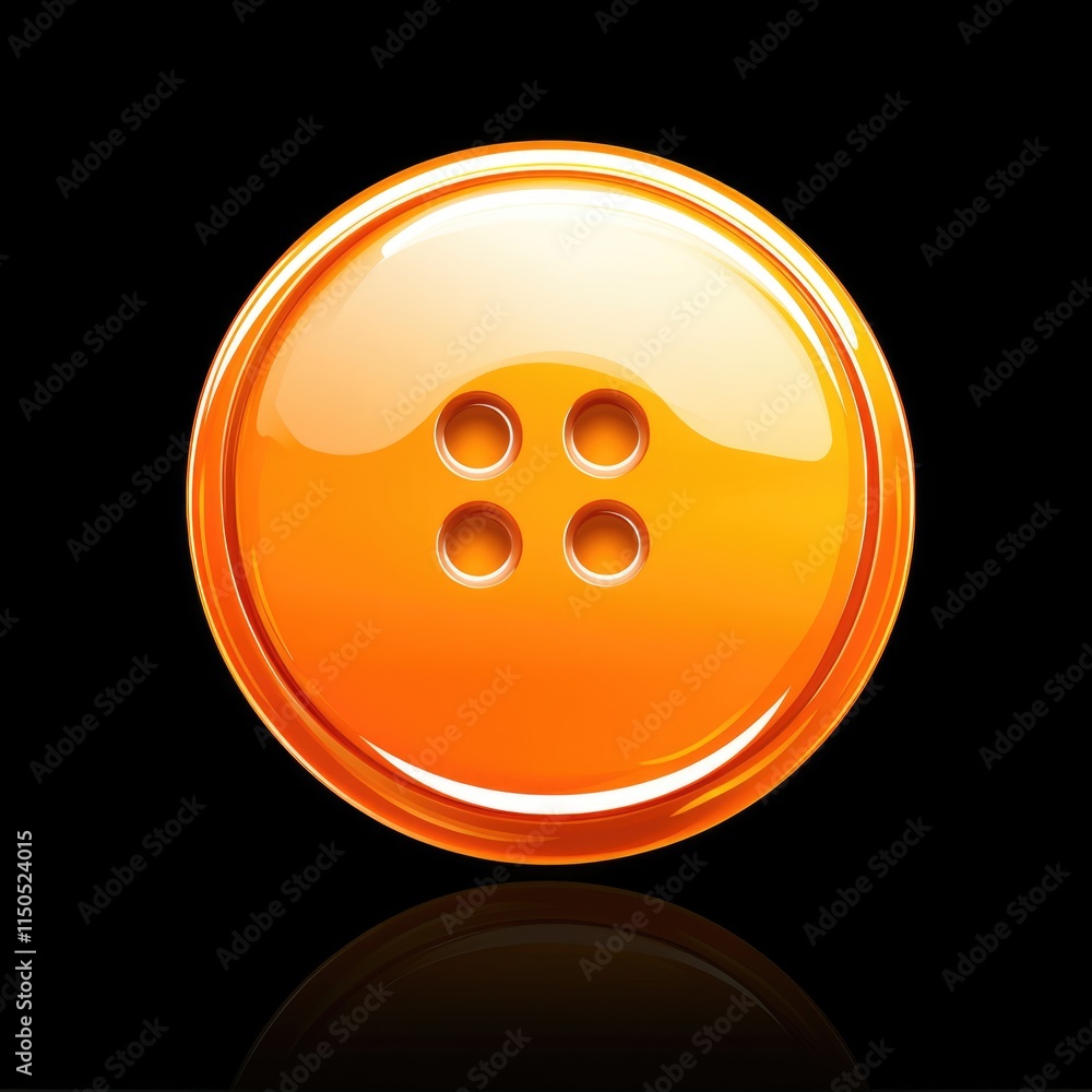 Glossy Orange Sphere Button with Reflective Effect in a Futuristic Cyberspace Setting Glossy Orange Sphere Button with Reflective Effect in a Futuristic Cyberspace Setting