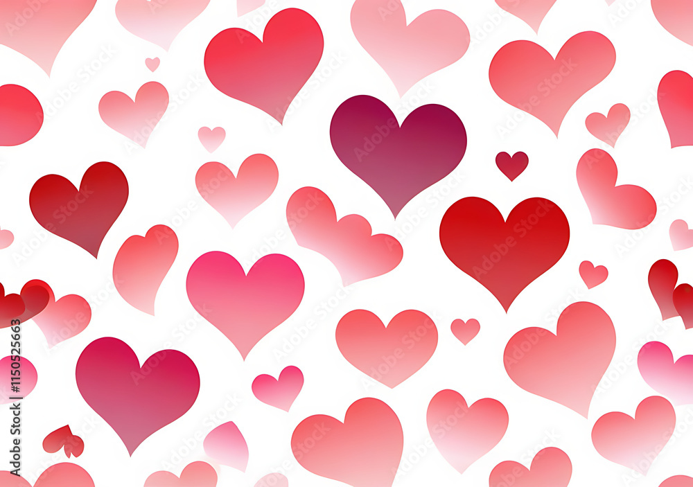 Hearts In Png Form Available As A Wave Pattern With Red Pink Hues On Transparent Or White Backgrounds For Illustration Use.