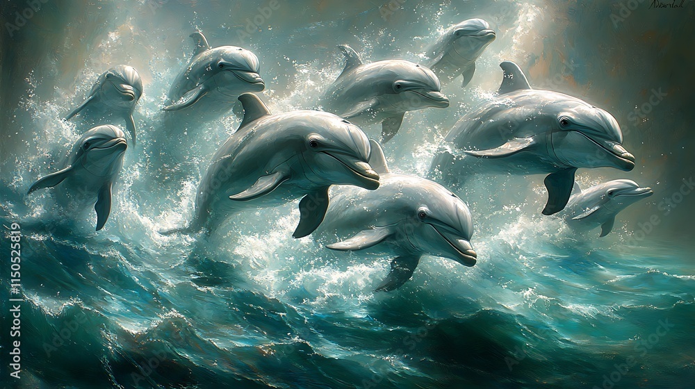 Obraz premium dolphin jumping in the water