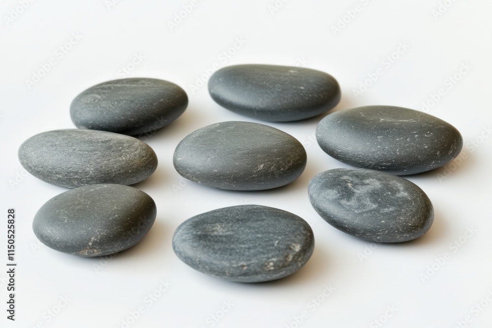 Soft Arrangement of Smooth Pebbles on a Textured White Surface with Natural Lighting for Minimalist Composition and Aesthetic Appeal Soft Arrangement of Smooth Pebbles on a Textured White Surface with Natural Lighting for Minimalist Composition and Aesthetic Appeal