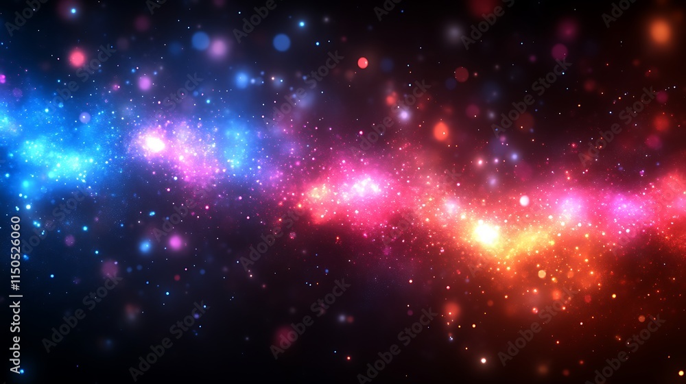 Abstract cosmic nebula with vibrant colors and glowing particles Abstract cosmic nebula with vibrant colors and glowing particles