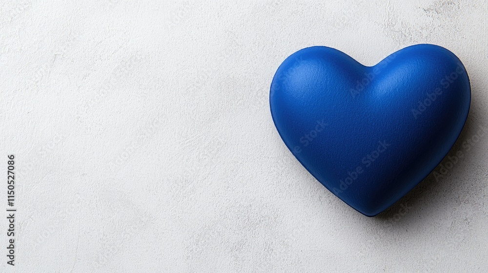 Expressing love with a blue heart on a minimalist background creative photography indoor close-up artistic concept Expressing love with a blue heart on a minimalist background creative photography indoor close-up artistic concept