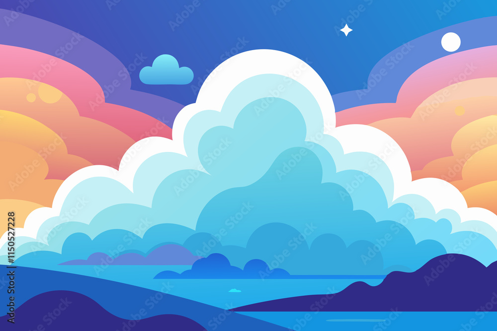 Cloud background design sky landscape illustration Cloud background design sky landscape illustration