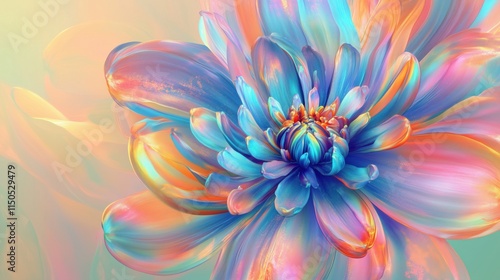 Farbintensive Blume in abstrakten Formen